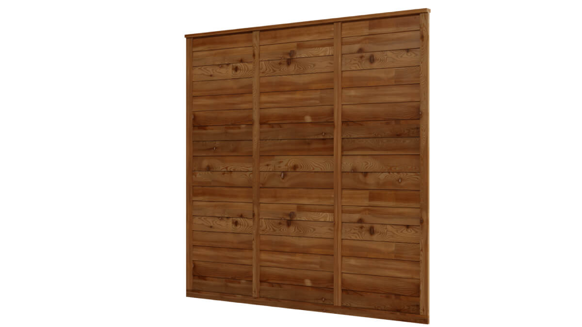 Shiplap Panel Fence Golden Brown